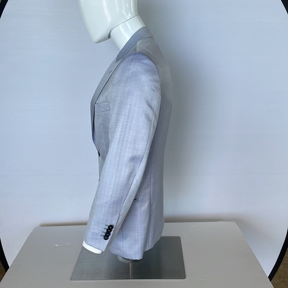 Versace Light Blue Herringbone Sport Jacket 48 Euro Short - Picture 9 of 14